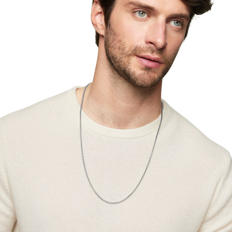 Box Chain Necklace in Sterling Silver, 2.7mm