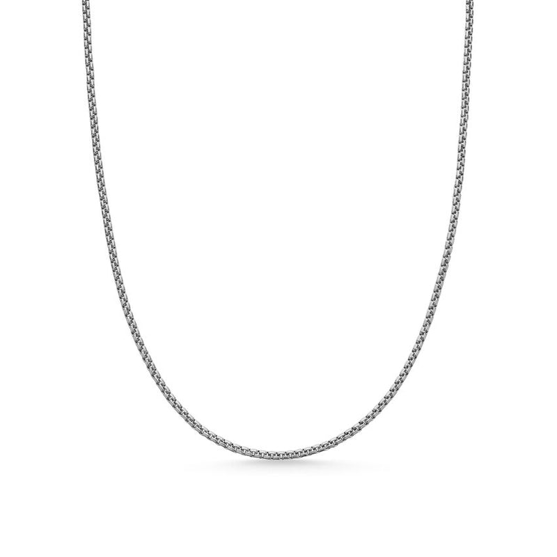 Box Chain Necklace in Sterling Silver with 14K Yellow Gold Accent, 1.7mm