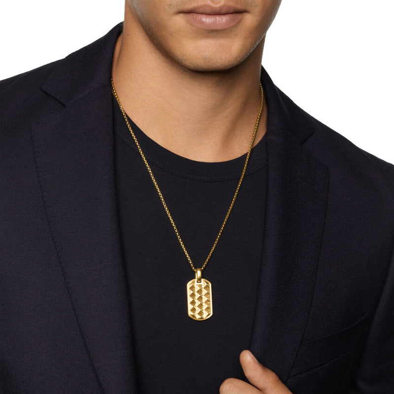 Pyramid Tag in 18K Yellow Gold, 35mm