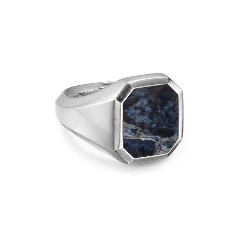 Streamline® Signet Ring in Sterling Silver with Pietersite, 18mm