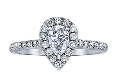 pear shaped halo ring by Fire & Ice