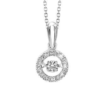 A white gold diamond circle necklace by Rhythm of Love 