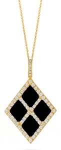 Onyx and Diamond Pendant by Doves by Doran Paloma