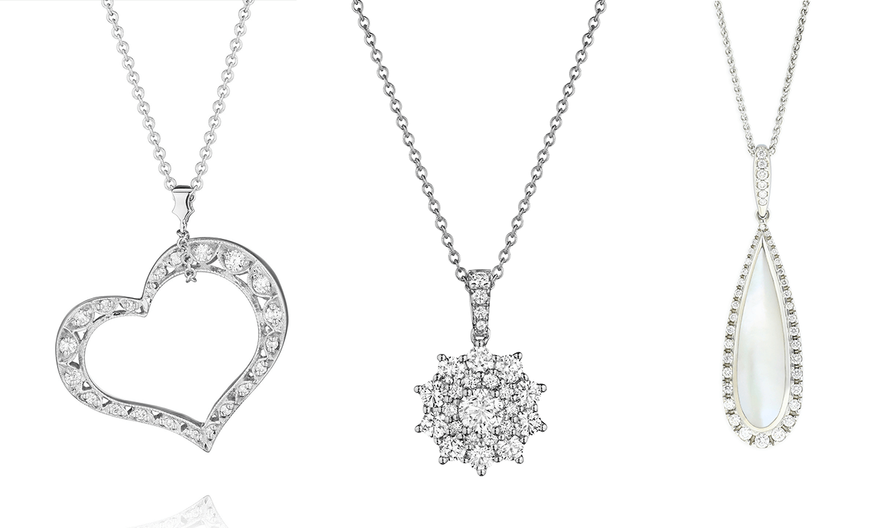 3 diamond pendant necklaces