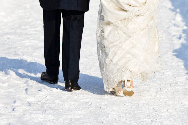 Couple Walking on the Snow