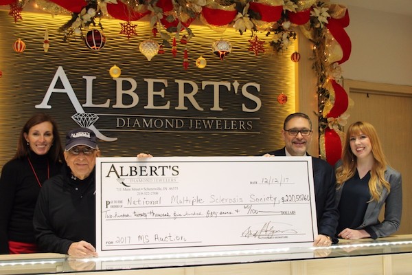 Albert's Presents $220K Check to National MS Society