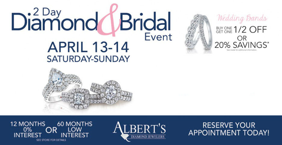 Albert’s Diamond Jewelers Hosts 2 Day Diamond & Bridal Event with Special Offers on Wedding Bands and Diamond Trade-Ins