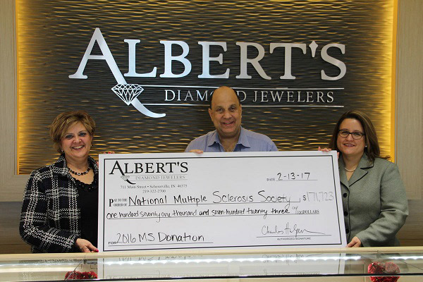 Albert's presented $171,000 to Indiana National MS Society