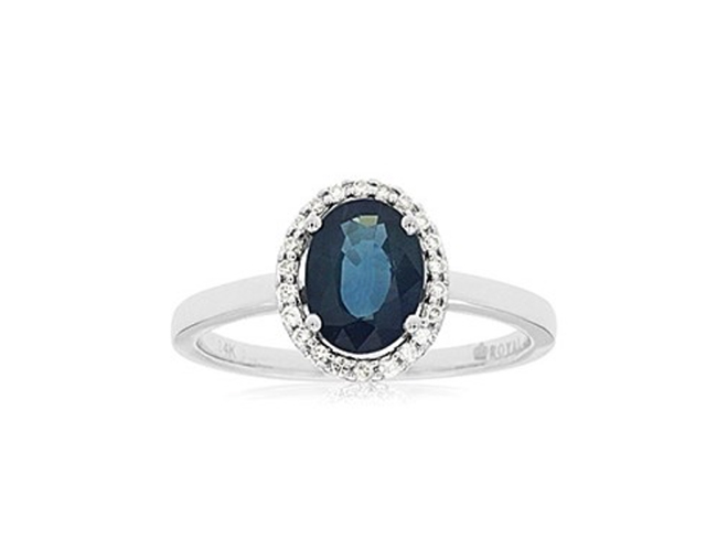blue sapphire oval ring