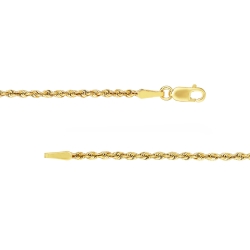 Albert's 14k Yellow Gold 18 Inch Semi-Solid Rope Chain TM001587