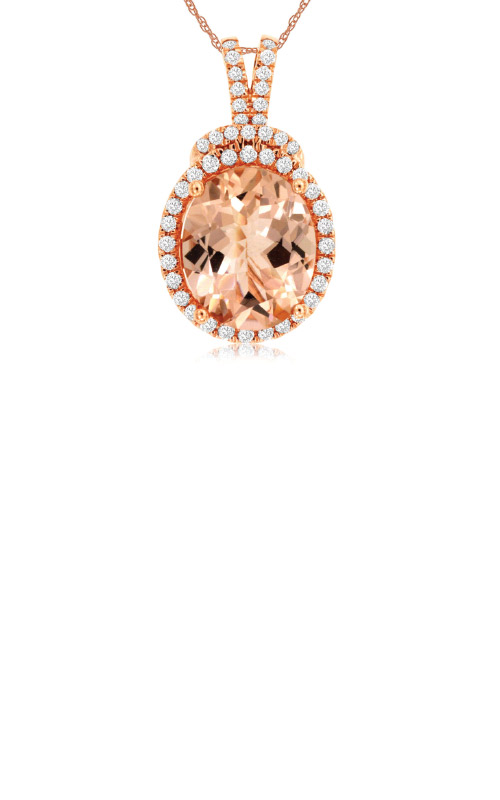 18ct Rose Gold Diamond & Morganite Pendant