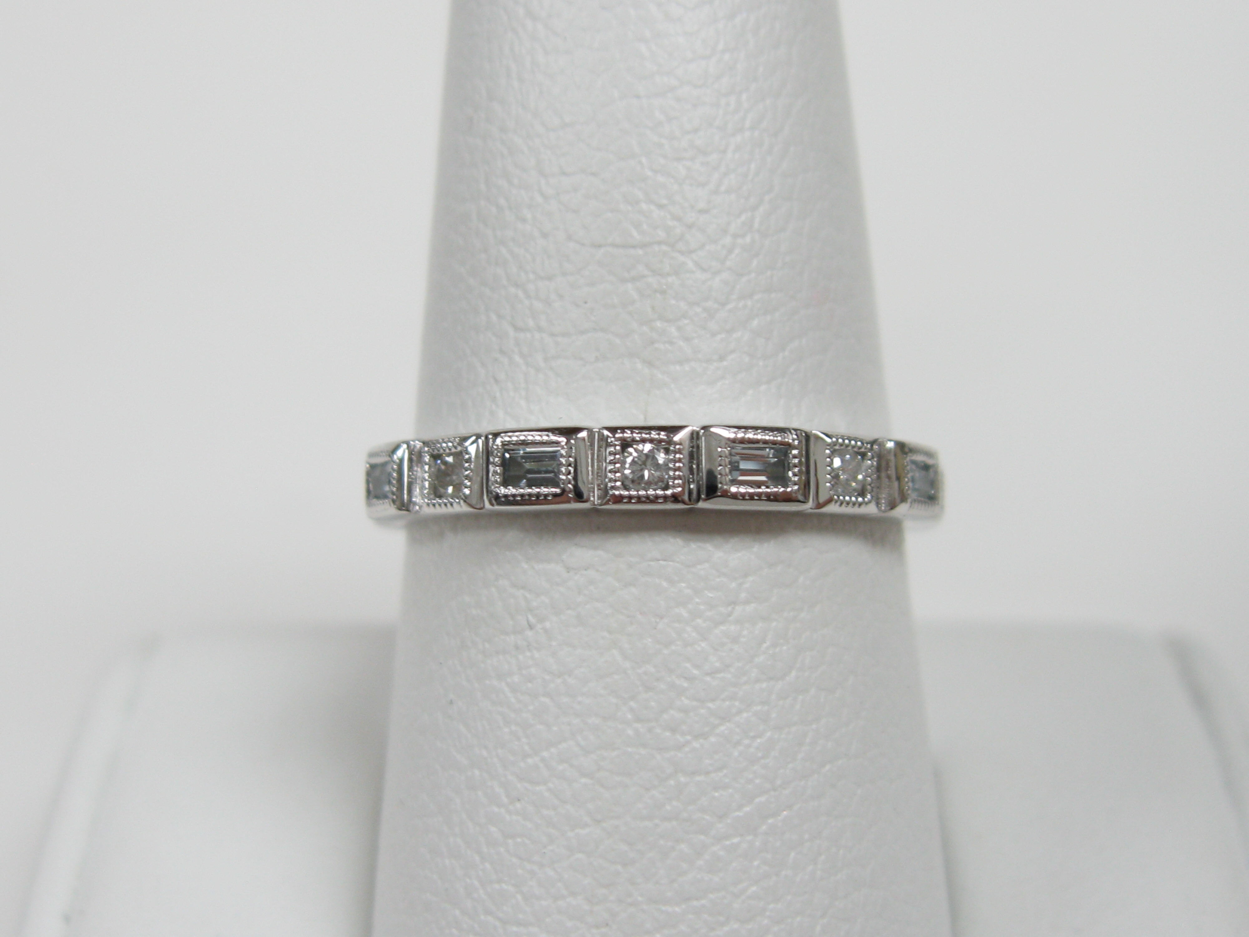 Platinum GIA Certificated Emerald Cut Diamond And Tapered Baguette Cut  Three Stone Engagement Ring