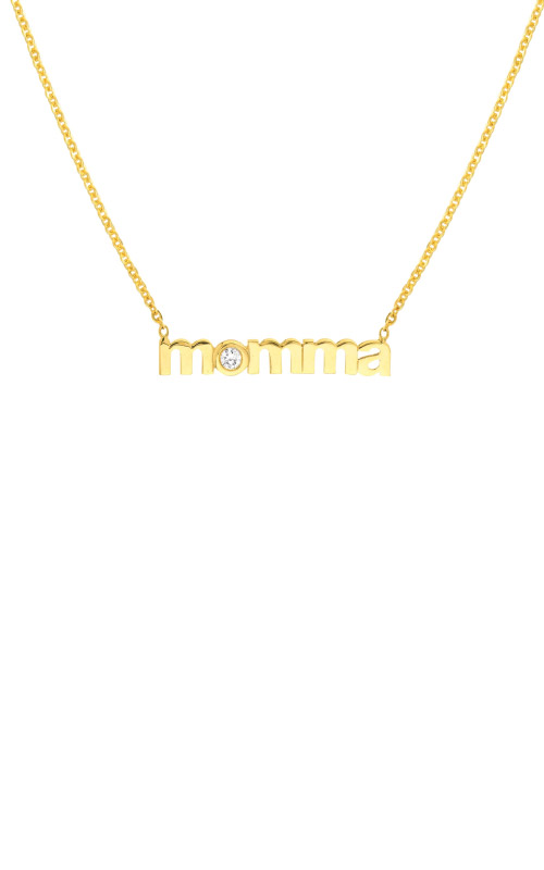 Albert`s 14k Yellow Gold 1/10ctw Mini Dog Tag Necklace MF038434-14Y