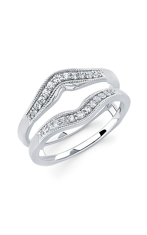 Albert`s Collection 14k White Gold .20ctw Diamond Ring Guard OW12A21