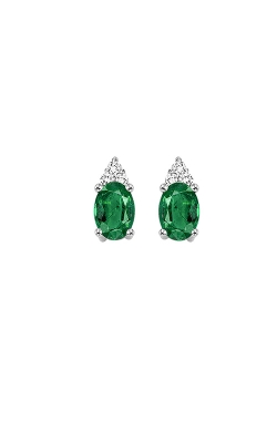 Albert's 10k White Gold .60ctw Emerald and Diamond Stud Earrings FE4023-1WDE