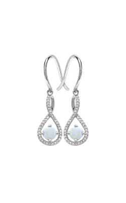 Albert`s Sterling Silver Diamond Opal Earrings E6232-OPAL-SS