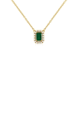 Albert`s 14k Yellow Gold .39ctw Emerald and Diamond Necklace C9325EM
