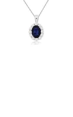 Albert's 14k White Gold 1.30ctw Blue Sapphire and Diamond Necklace WP3788S