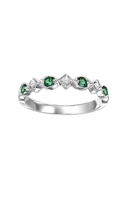 Albert's 10k White Gold .24ctw Emerald and Diamond Ring FR1028