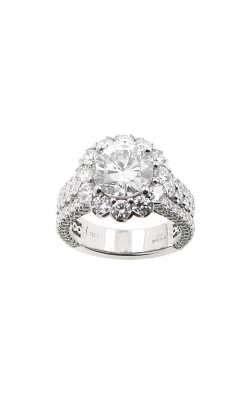 Albert`s 14k White Gold 4.74ctw Round Diamond Halo Engagement Ring ER12202-R222A
