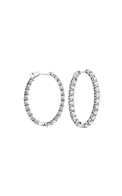 Albert`s 14k White Gold 1ctw Diamond In and Out Hoop Earrings ER10125-4WF