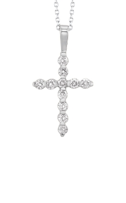 Albert`s 14k White Gold 1/10ctw Diamond Cross Necklace HDCR005-4WD