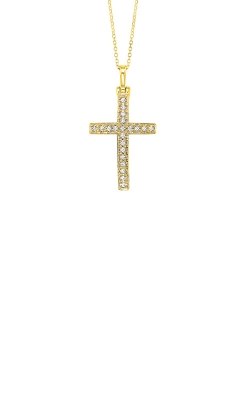 Albert's 14k Yellow Gold 1/4ctw Diamond Cross Necklace PD10524/25-4YD