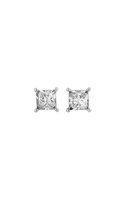 Albert's 14k White Gold 1/8ctw Princess Cut Tru-Reflection Diamond Stud Earrings ER10051-4W