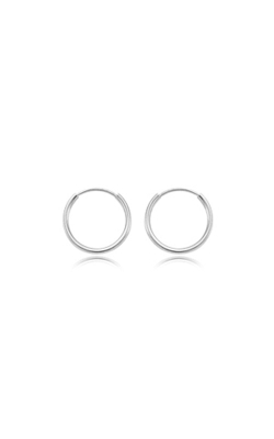 Albert`s 14k White Gold 12mm Small Hoop Earrings 03-275W