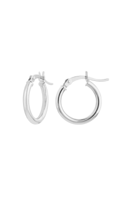 Albert`s 14k White Gold Round Tube Hoop Earrings TM001734-14B