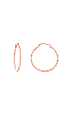 Albert`s 14k Rose Gold 2x30mm Round Tube Hoop Earrings TM001737-14K