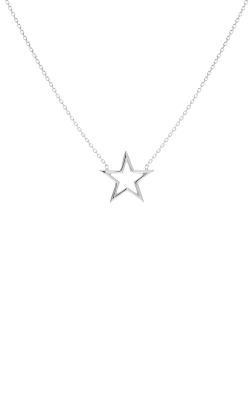 Albert`s 14k White Gold Open Star Necklace MF035210-14B