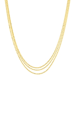 Albert`s 14k Yellow Gold Triple Diamond Cut Valentino Chain Necklace MF037859-14Y