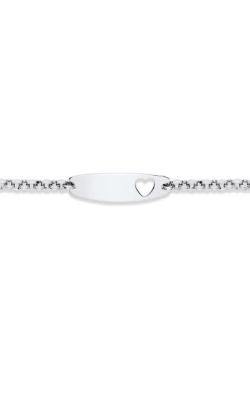 Albert's Sterling Silver 6.25 IN Heart Child ID Bracelet with Spring Ring Clasp 3320