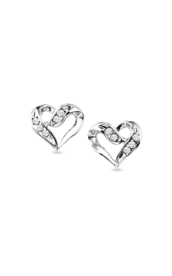 Albert's Silver Heart Diamond Earrings FE1133