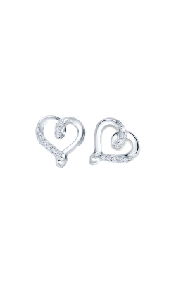 Albert's Sterling Silver Diamond Heart Earrings 2223010057W