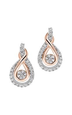 Albert`s  Sterling Silver and 10k Rose Gold 1/5ct Diamond Earrings ER10089-SGPSC