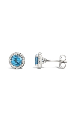 Albert`s Sterling Silver .15ct Diamond and Blue Topaz Stud Earrings E6669-DEC-BT-WX
