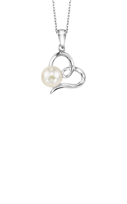 Albert's Silver Pearl Heart Necklace 142PW