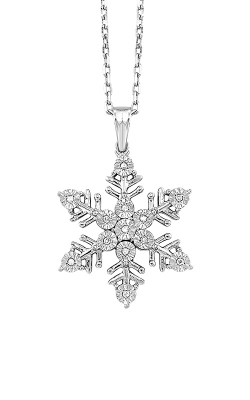Albert's Sterling Silver .04ctw Diamond Snowflake Necklace FP1151