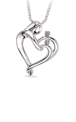 Albert's Sterling Silver Family Diamond Heart Pendant 2432550027W