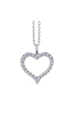 Albert's Sterling Silver .96ctw CZ Heart Necklace with 18 Inch Chain P0146CLP18