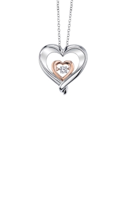 Albert's Sterling Silver and Pink Diamond Heart Necklace 2442600077W