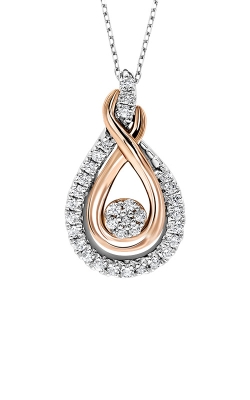 Albert`s Sterling Silver and Rose Gold 1/6ctw Diamond Necklace PD10180