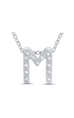 Albert`s Sterling Silver .05ctw M Initial Necklace 244787005-M