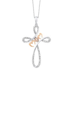 Albert`s Sterling Silver and Rose Gold 1/3ct Mom Cross PD10609-1PSSD