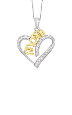 Albert`s Sterling Silver and Gold 1/4ctw Mom Heart Necklace PD10608-1YSSD