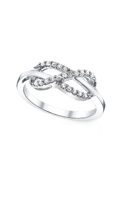 Albert's Sterling Silver Infinity .14ctw Diamond Ring RF0570-09V