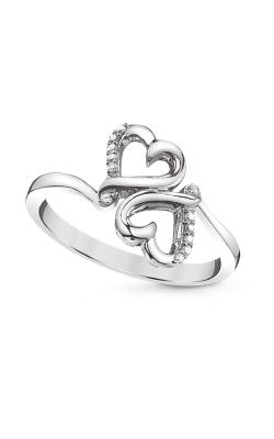 Albert's Sterling Silver .05ctw Double Heart Diamond Ring 2528870057W