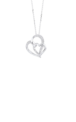 Albert's Sterling Silver Diamond Heart Necklace PD10676-SSF
